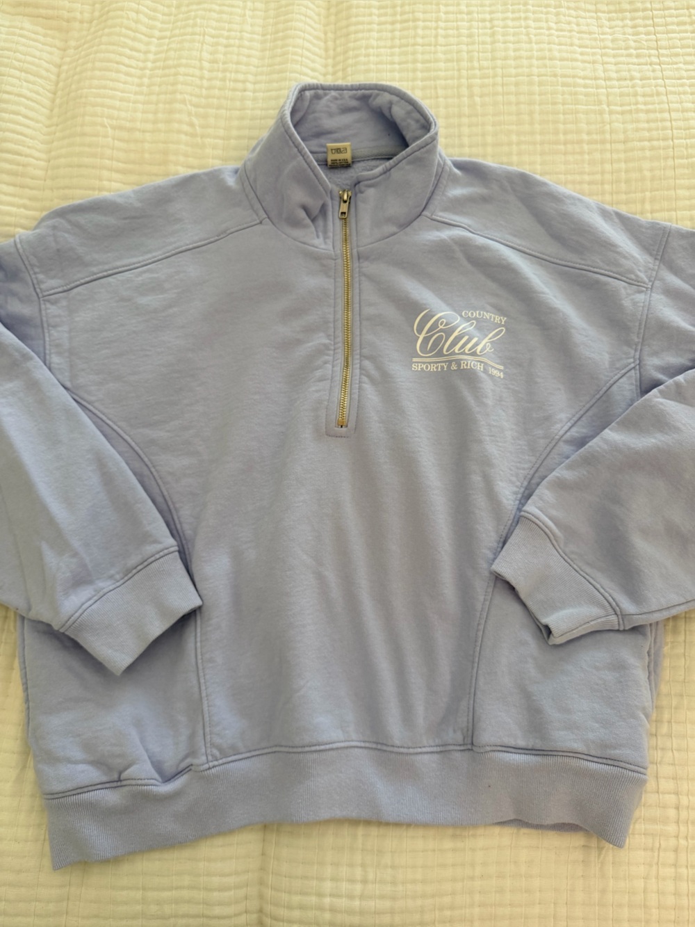 Sporty & Rich Lavender Half-Zip country club